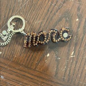 Marc Jacobs Brown Keychain with Gold Accents